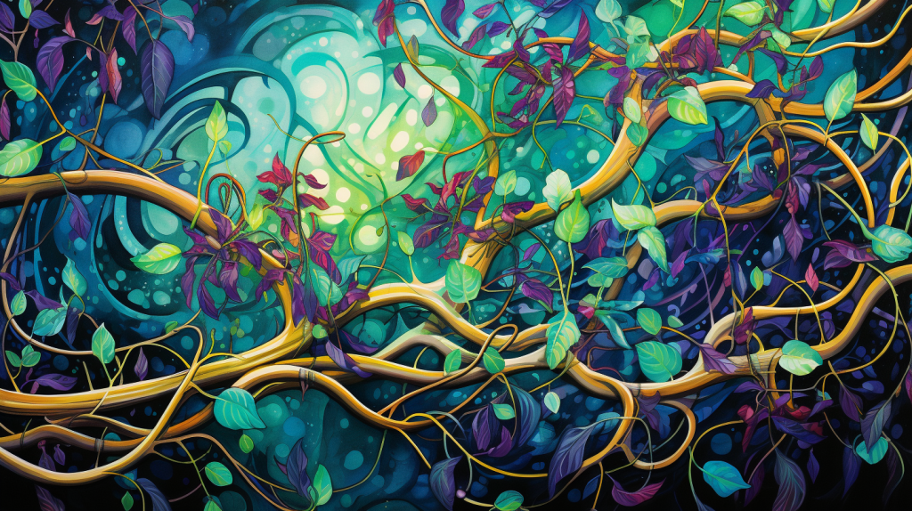 Artistic impression of ayahuasca vine