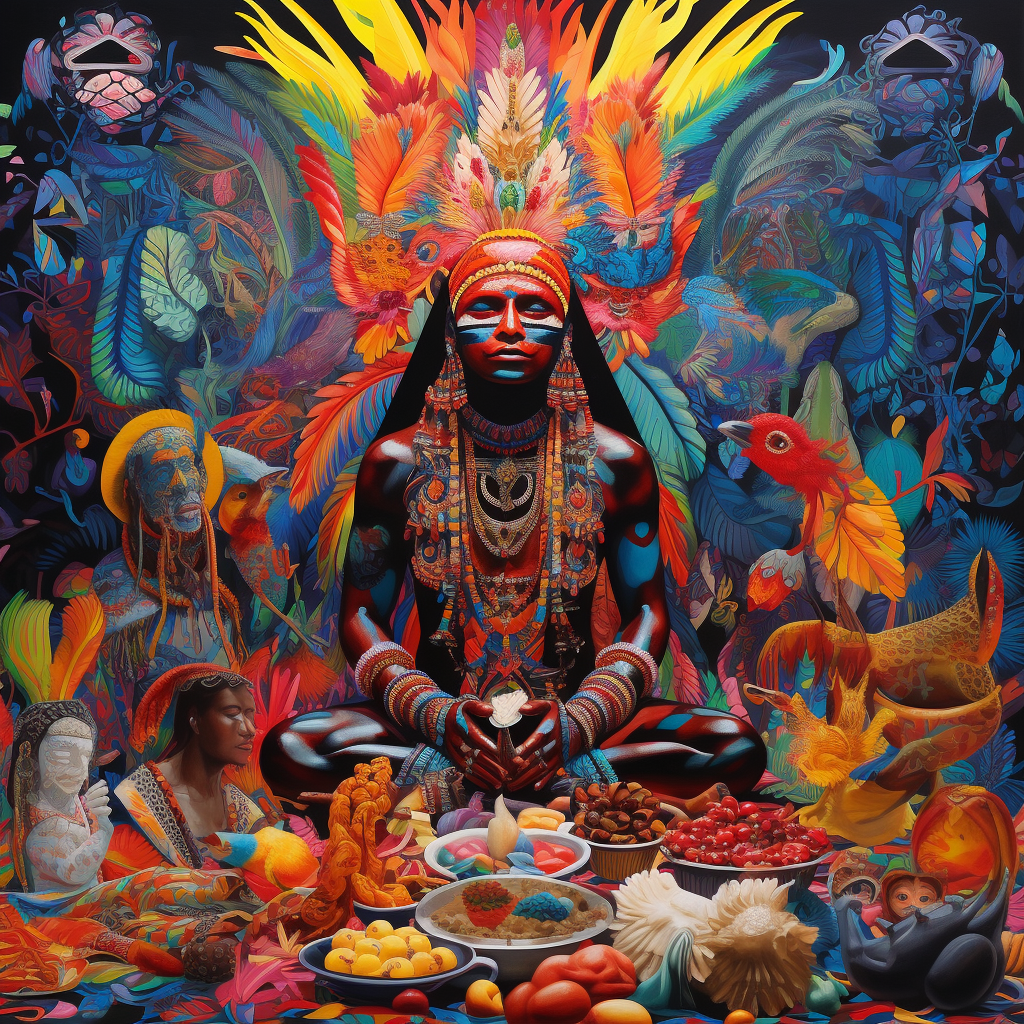 Peruvian shaman in ceremony