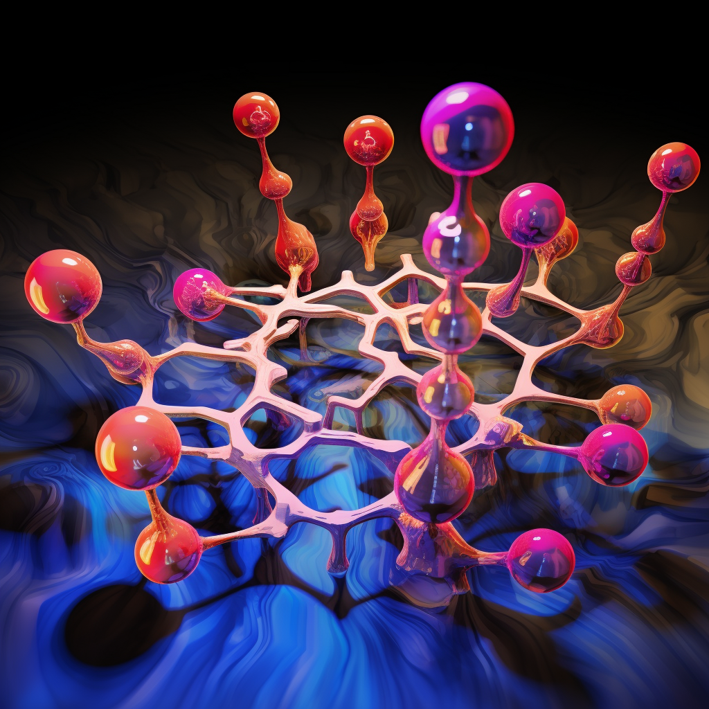 An artistic representation of the psilocybin molecule