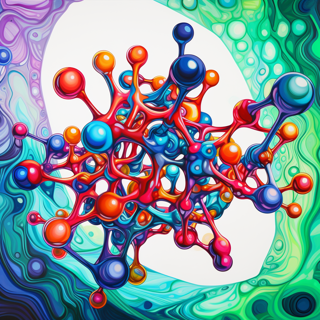 An artistic representation of LSD molecule