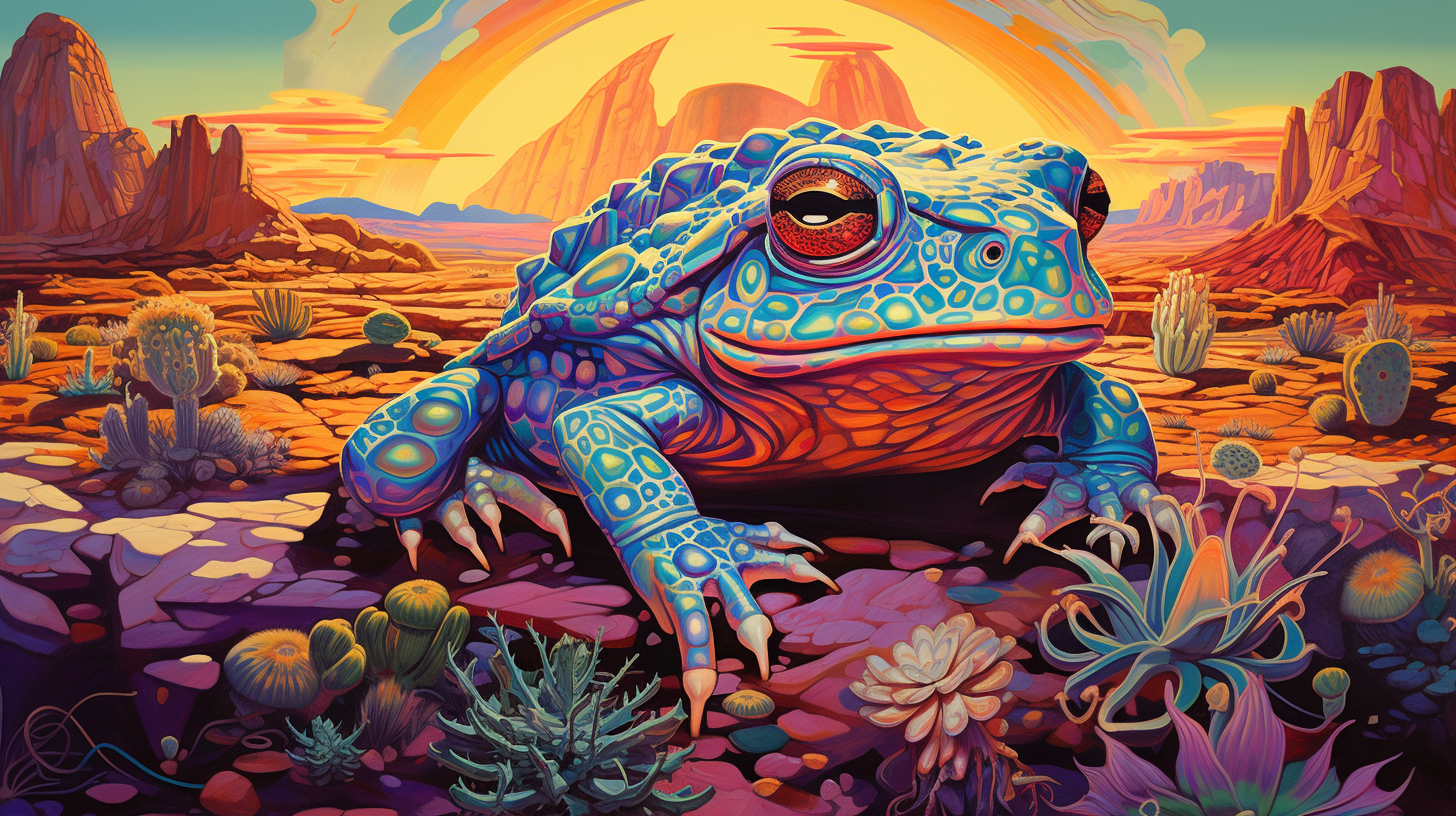 Psychedelic Toad in the Desert